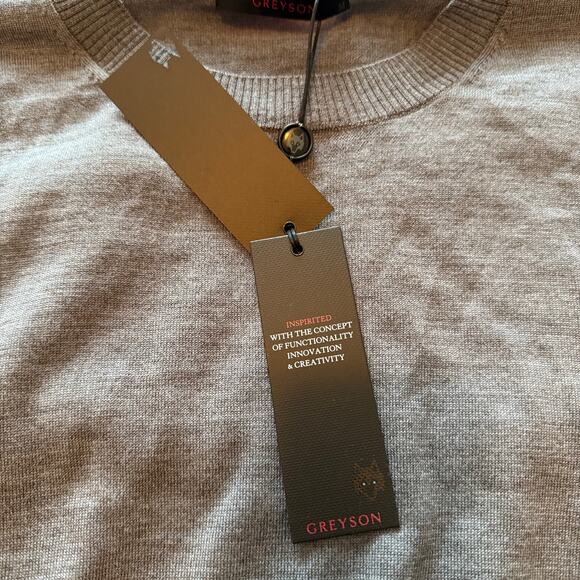 NEW Greyson Clothiers Leith Crew Neck Sweater Gray Grey Heather Wool Silk Medium - Picture 11 of 13